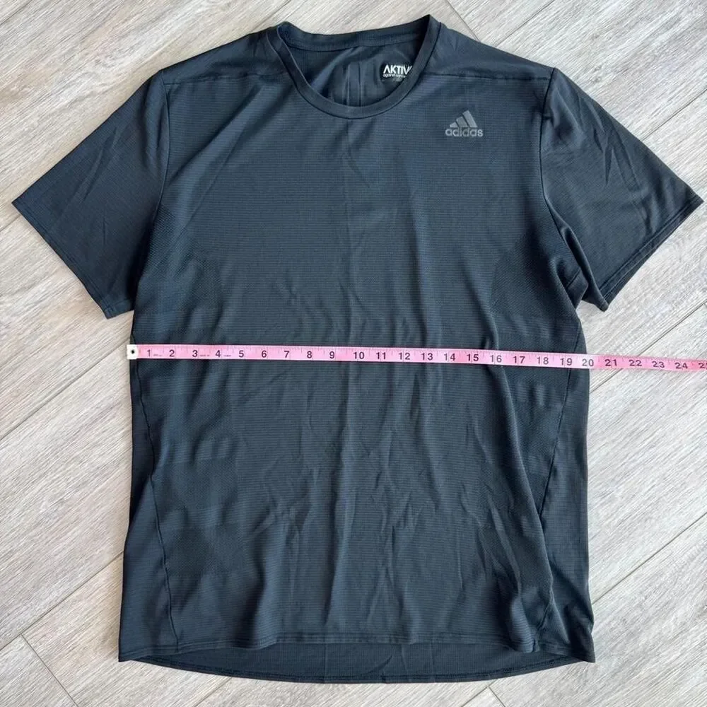 Adidas Men's Black and Navy T-shirt